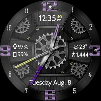 Wooden Gears HD Watch Face android App screenshot 1