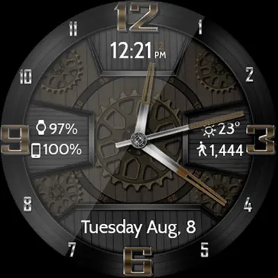 Wooden Gears HD Watch Face android App screenshot 4